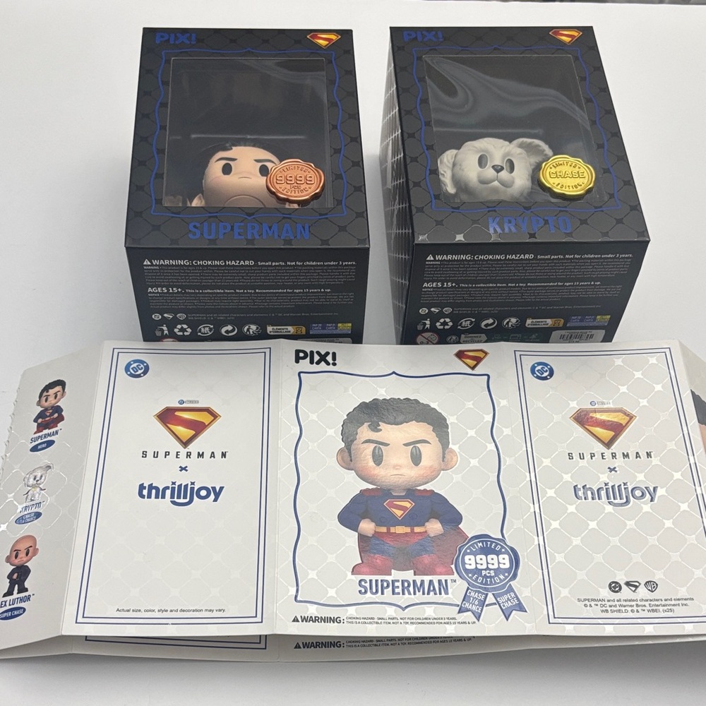 Thrilljoy PIX! DC Comic Superman and Krypto Hero & Chase (1/6) Collectible Set